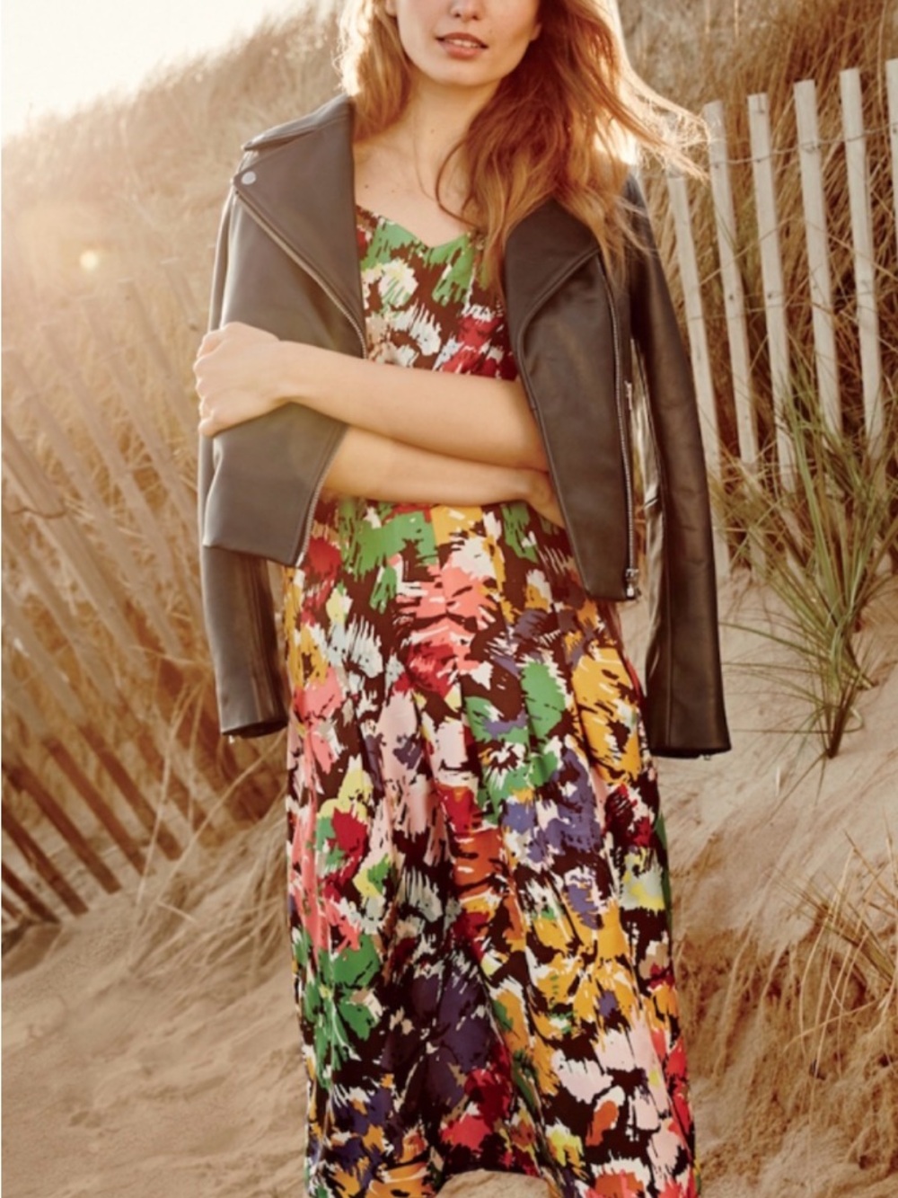 J. Crew Sunset Brushstroke Silk Midi Dress - Picture 2 of 9